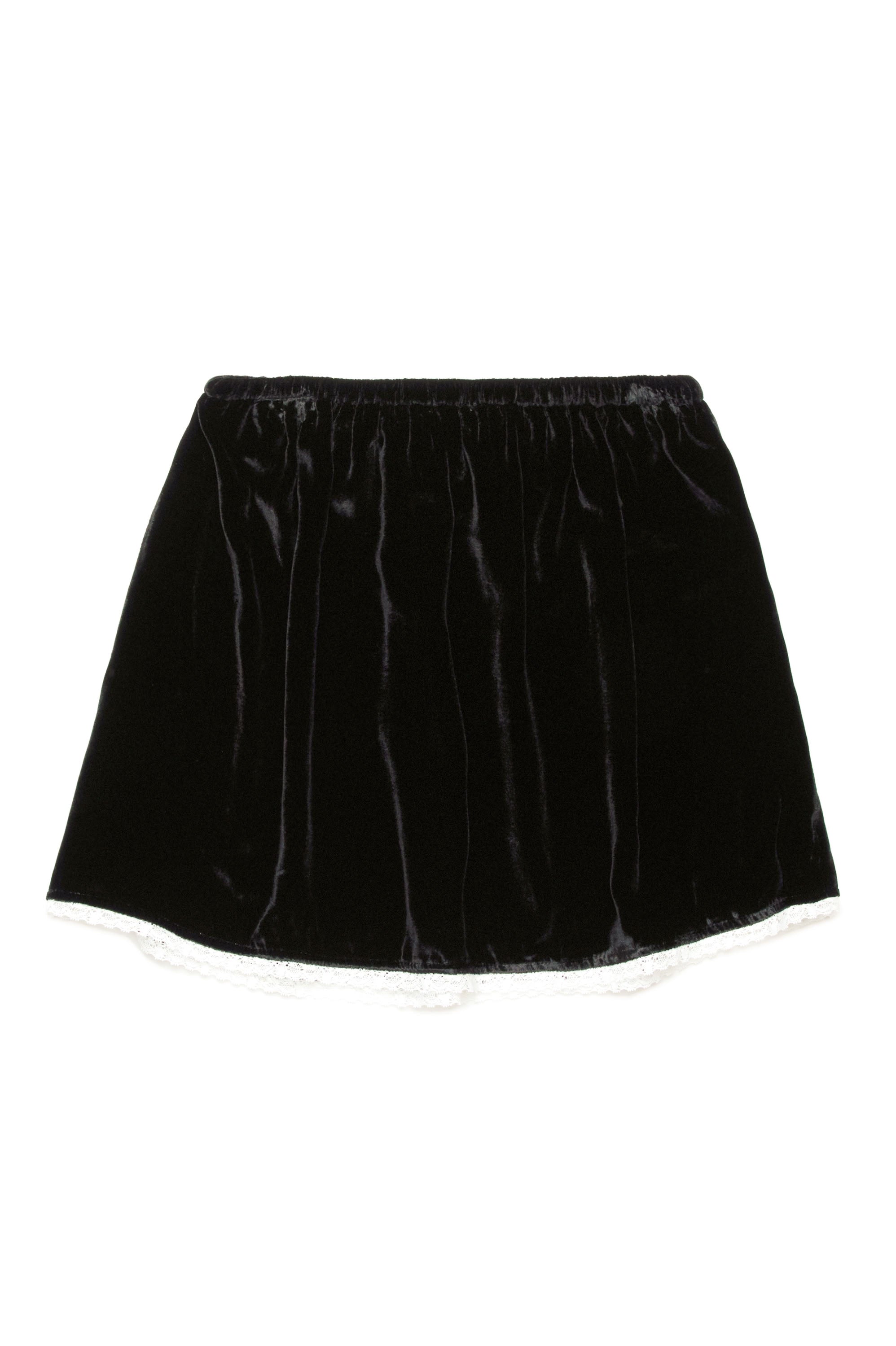 Velvet flared skirt - Black