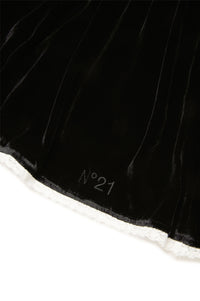 Velvet flared skirt - Black