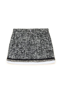 Wool blend jacquard print skirt - Black