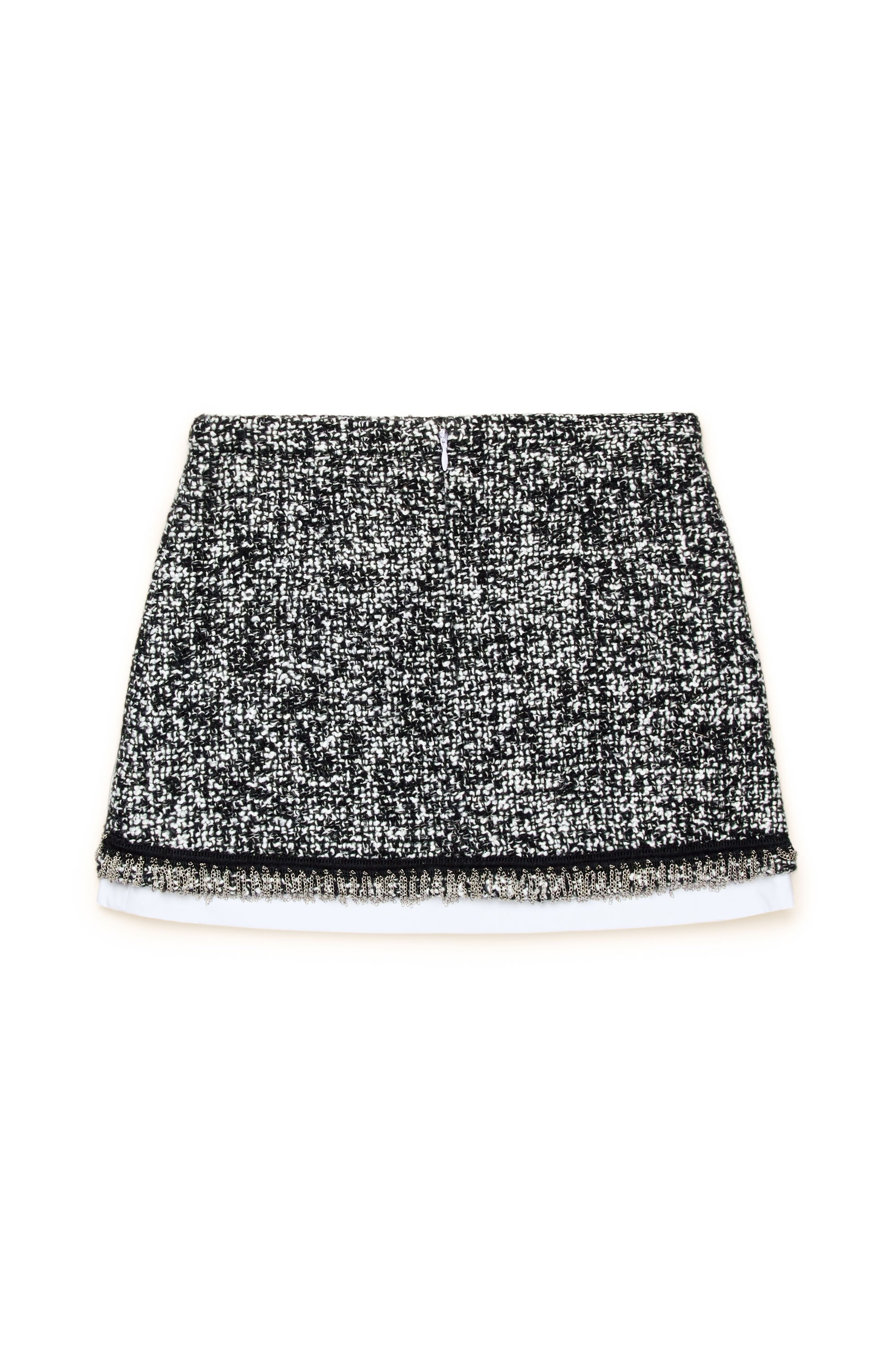 Wool blend jacquard print skirt - Black