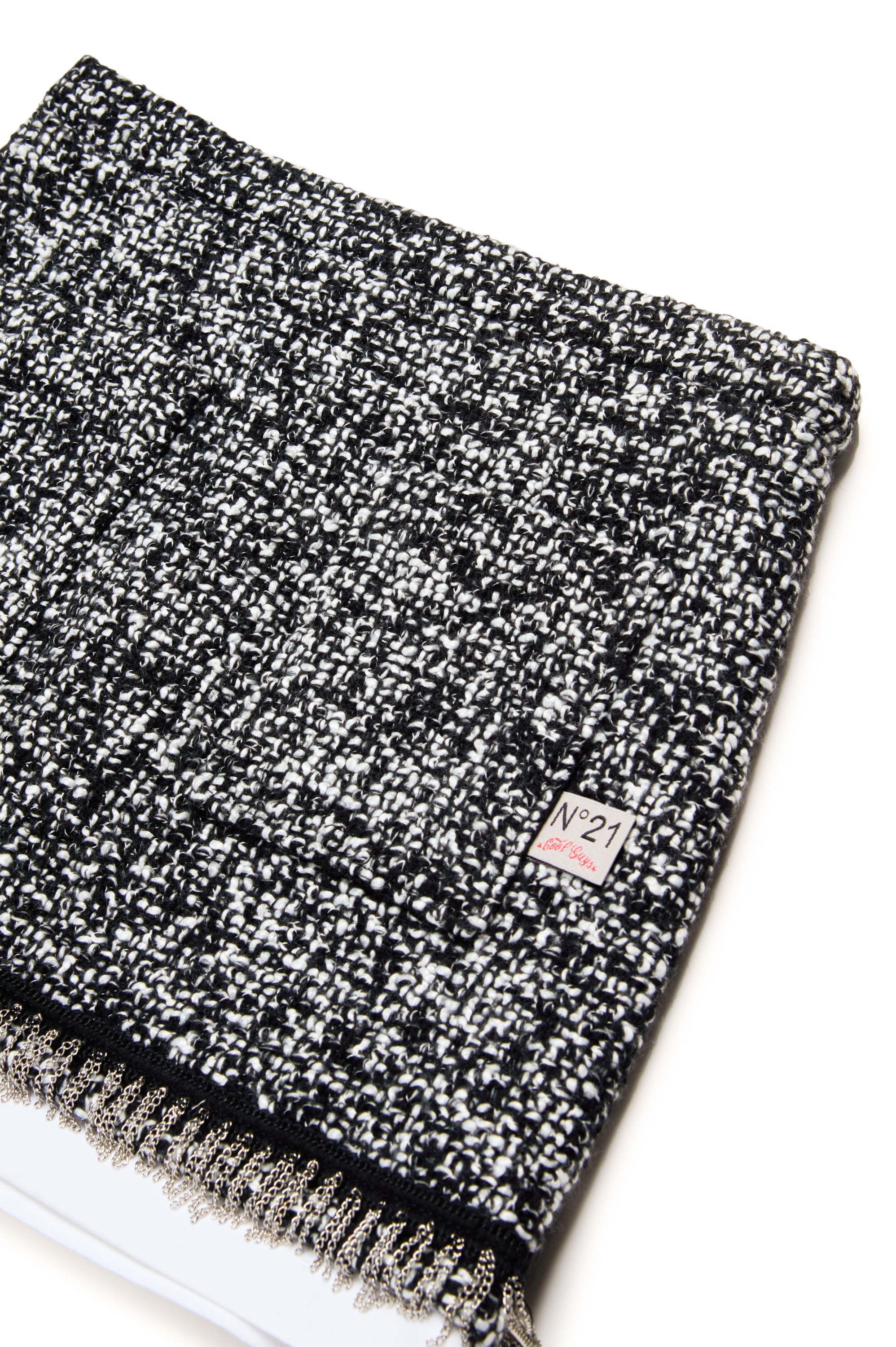 Wool blend jacquard print skirt - Black