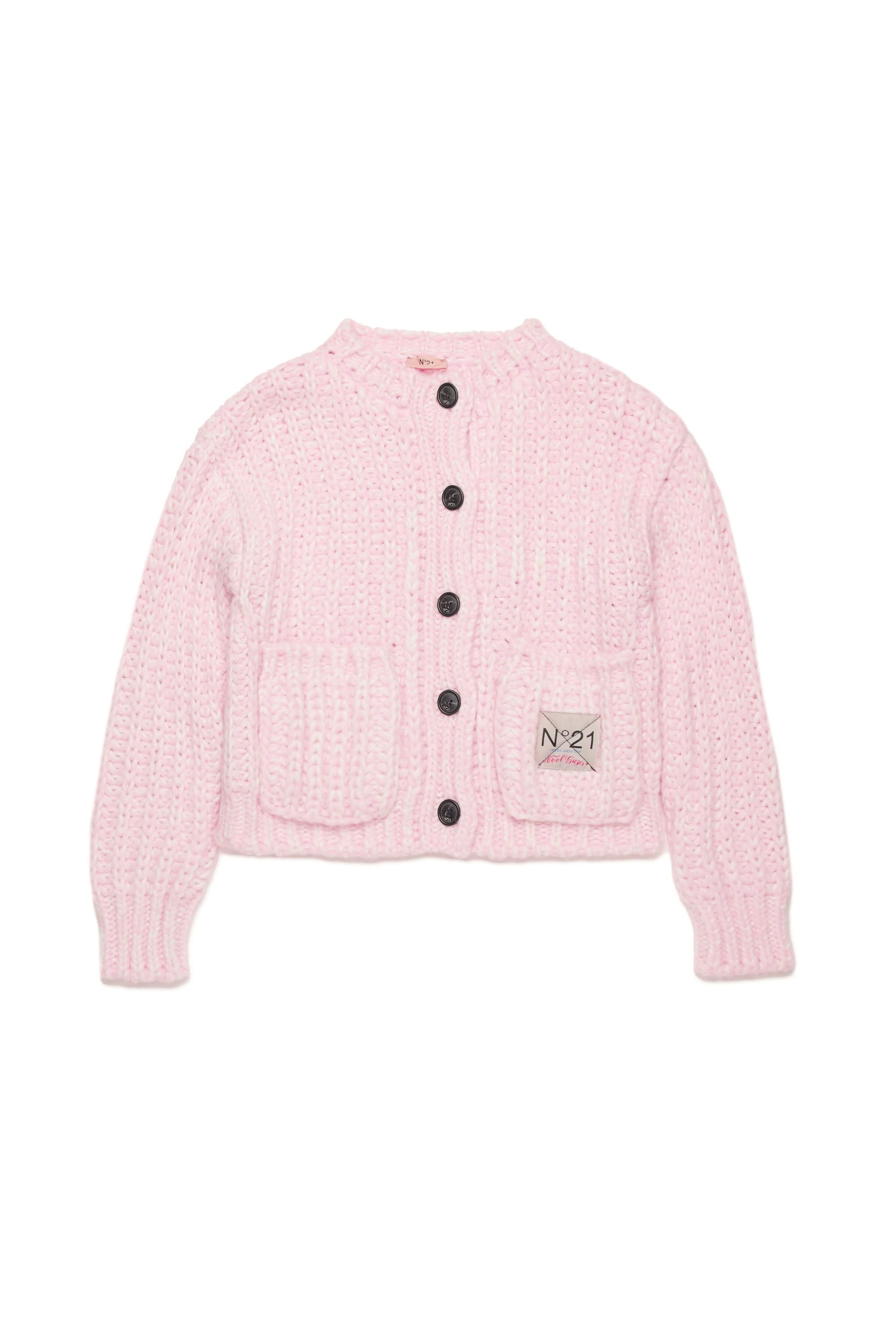 Knitted button cardigan - Dusty Light Pink