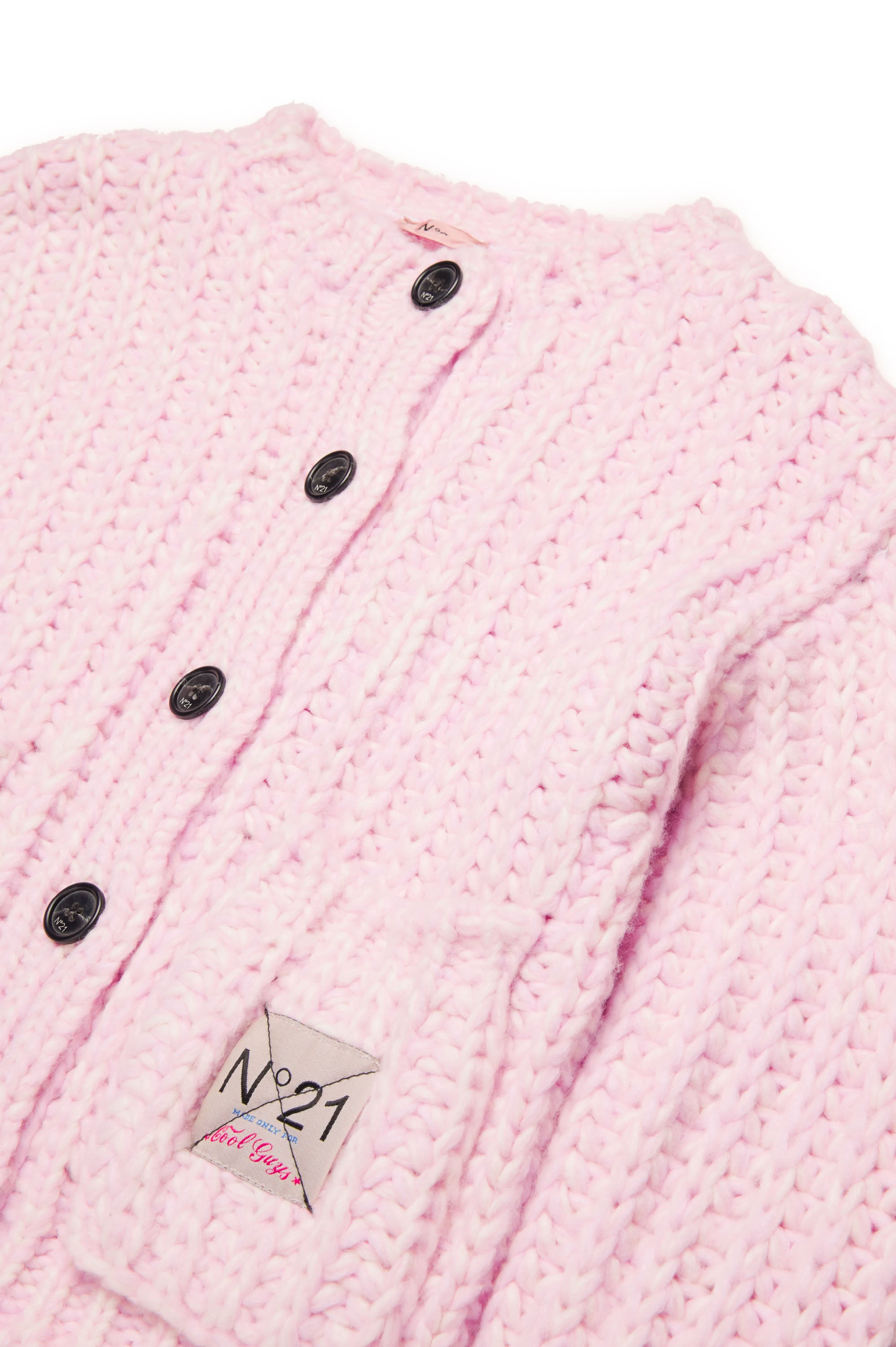 Knitted button cardigan - Dusty Light Pink