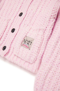 Knitted button cardigan - Dusty Light Pink