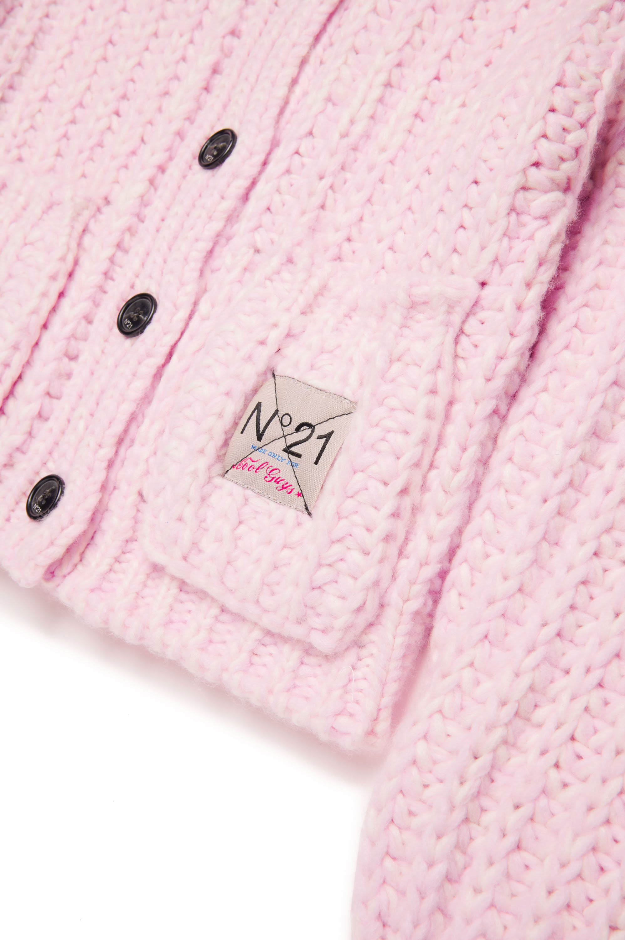 Knitted button cardigan - Dusty Light Pink