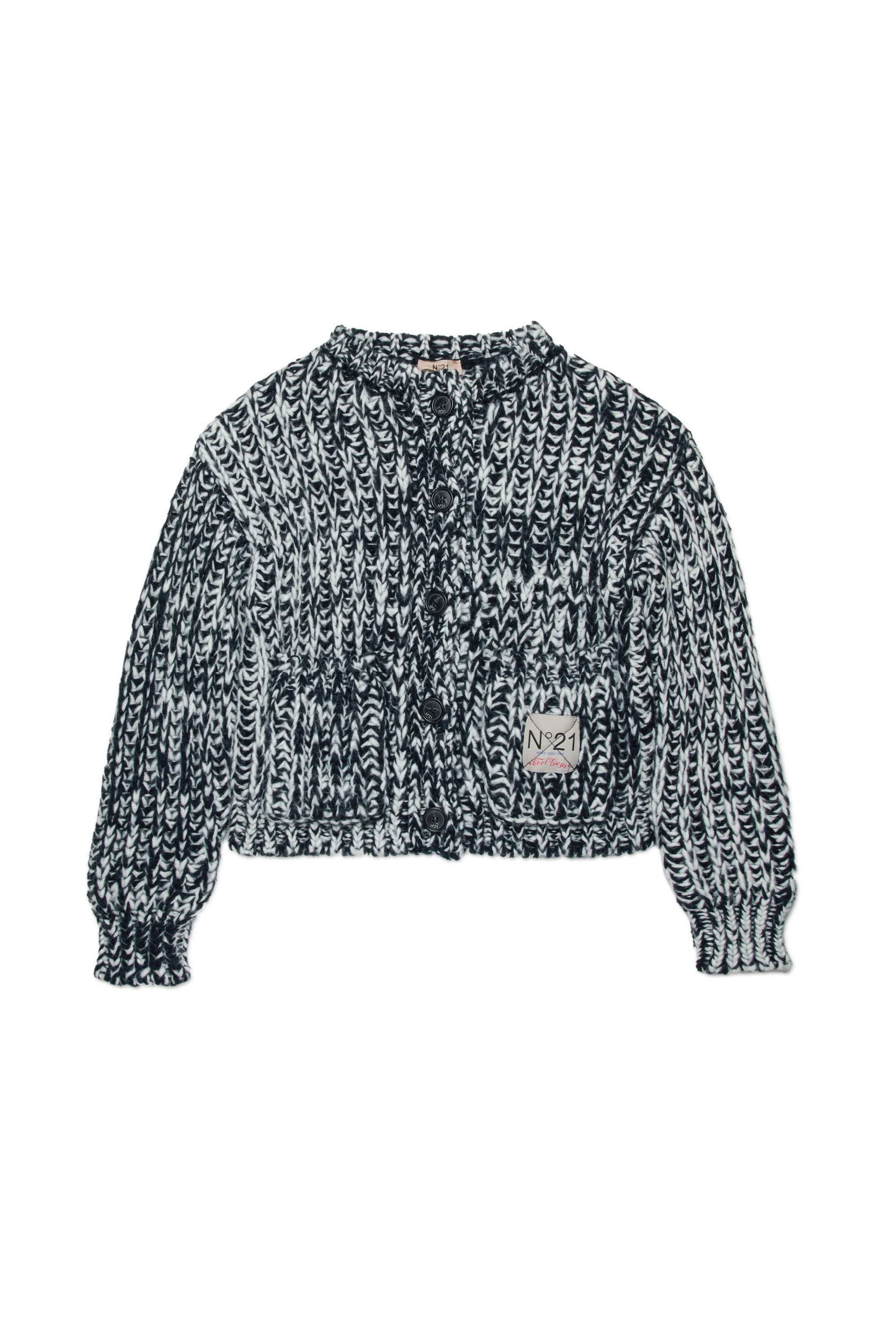 Cardigan à boutons en maille - Black