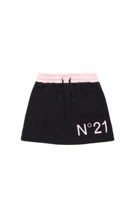 Skirt with printed logo - Black