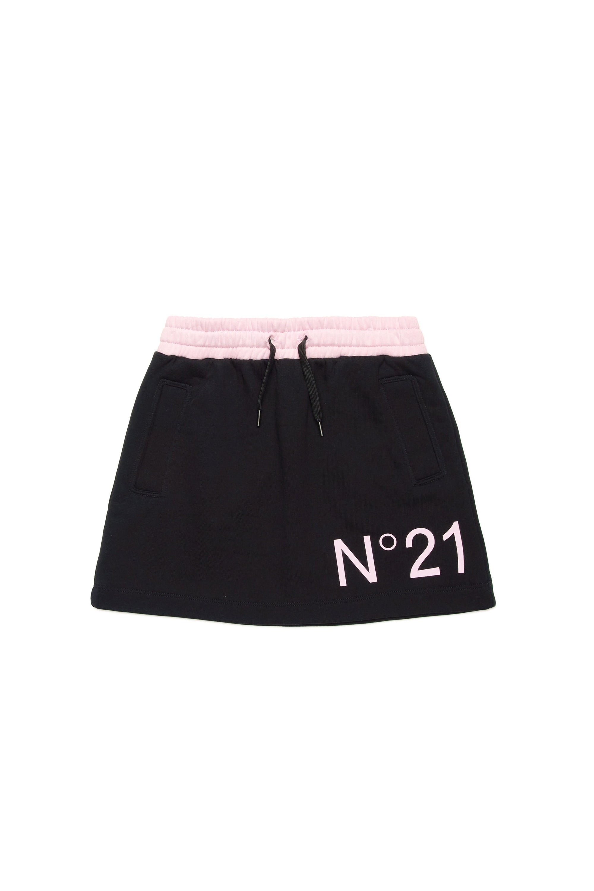 Skirt with printed logo - Black