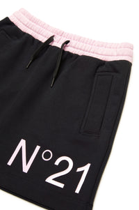 Skirt with printed logo - Black