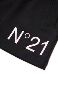 Skirt with printed logo - Black