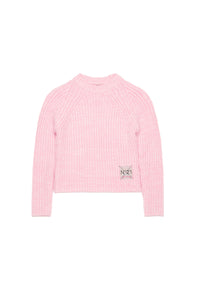 Pull à broderie en laine - Dusty Light Pink