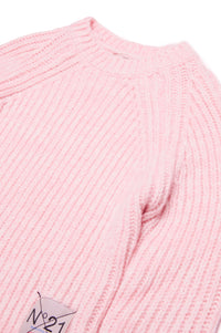 Pull à broderie en laine - Dusty Light Pink