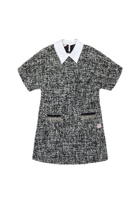 Robe à imprimé jacquard en laine mélangée - Black