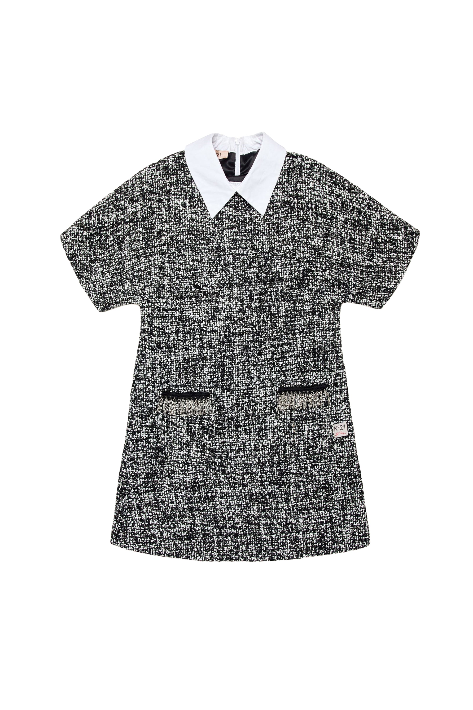Robe à imprimé jacquard en laine mélangée - Black