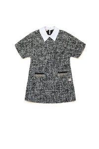 Robe à imprimé jacquard en laine mélangée - Black