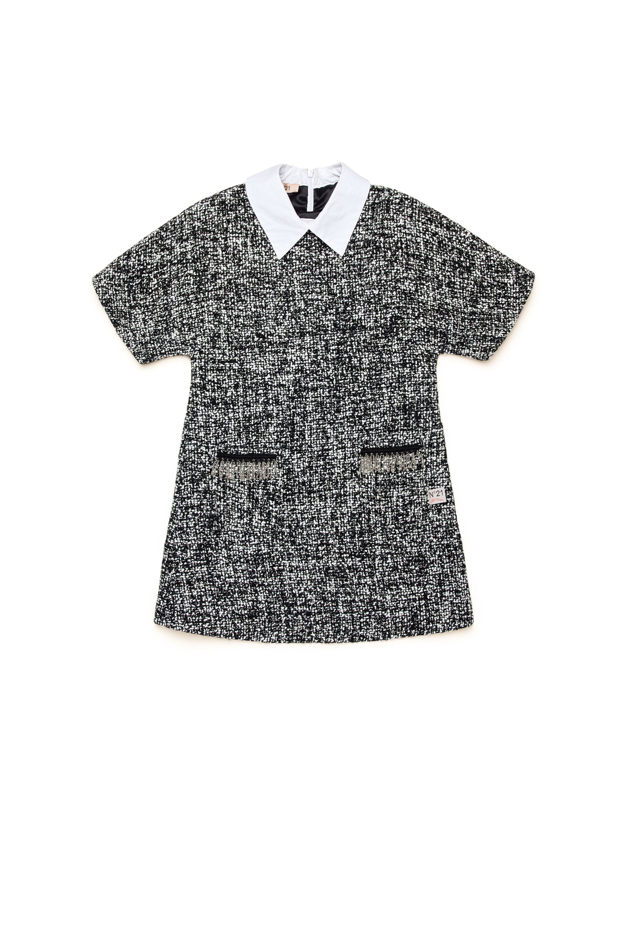 Robe à imprimé jacquard en laine mélangée - Black