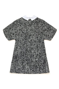 Robe à imprimé jacquard en laine mélangée - Black