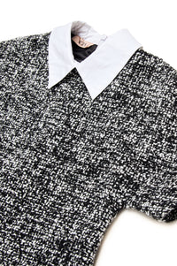 Robe à imprimé jacquard en laine mélangée - Black