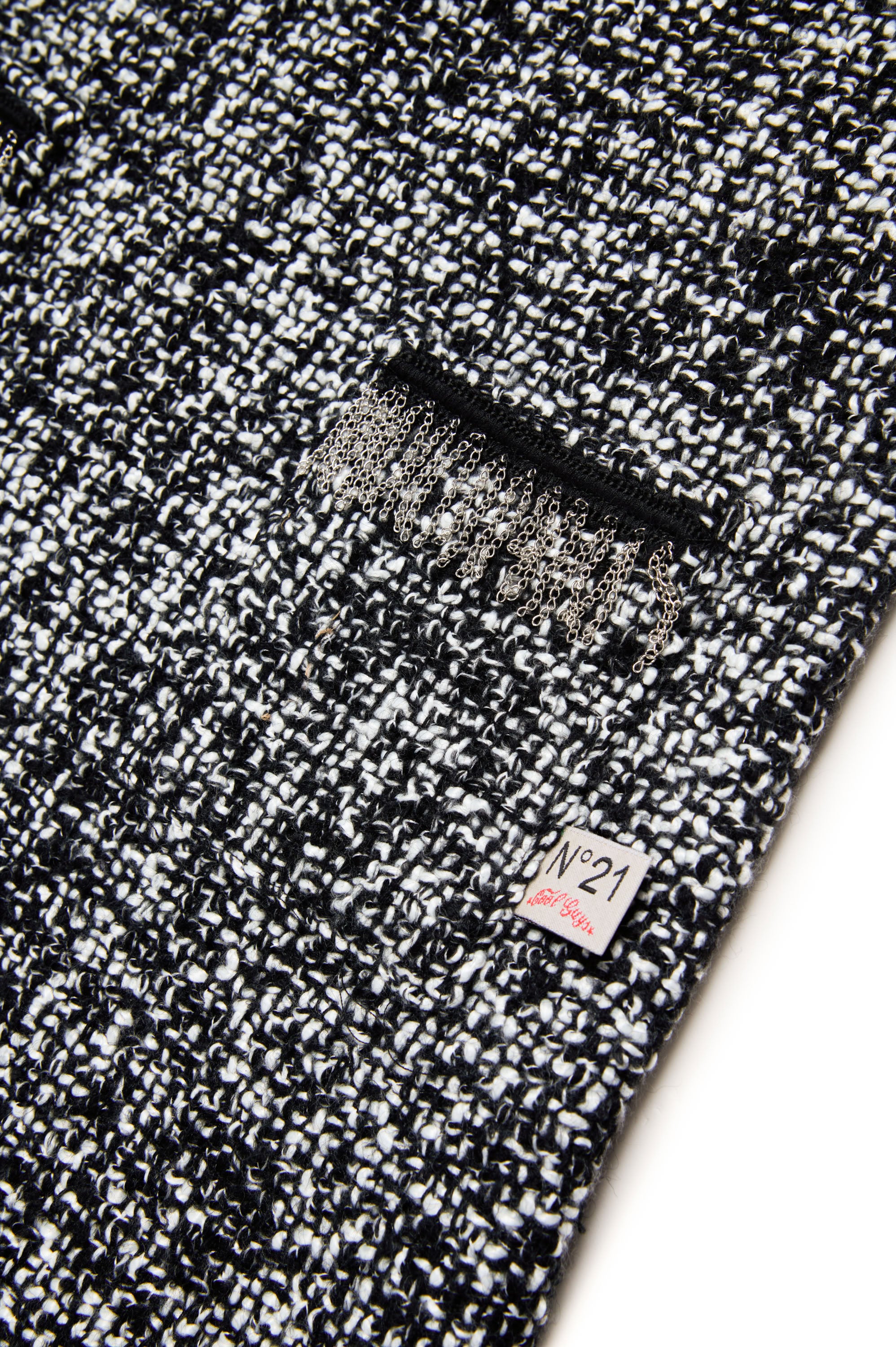 Robe à imprimé jacquard en laine mélangée - Black