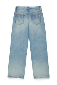 Pantalon délavé en denim - Blue Denim