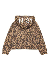 Printed hoodie - Tannin Brown