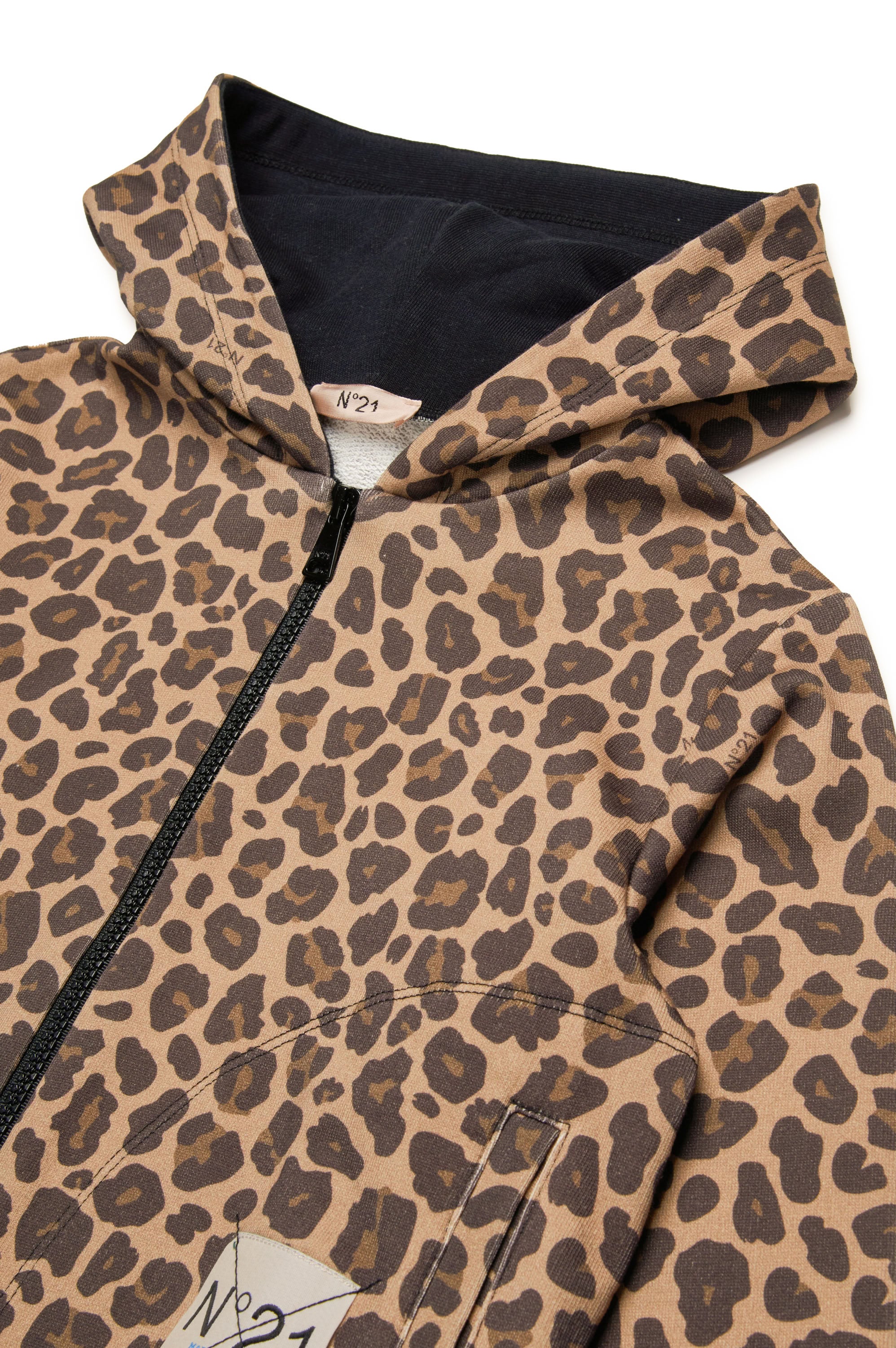 Printed hoodie - Tannin Brown