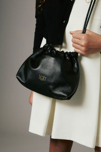 Sac avec cordon de serrage en cuir - Black
