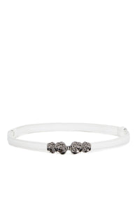 Metal buckle belt - White