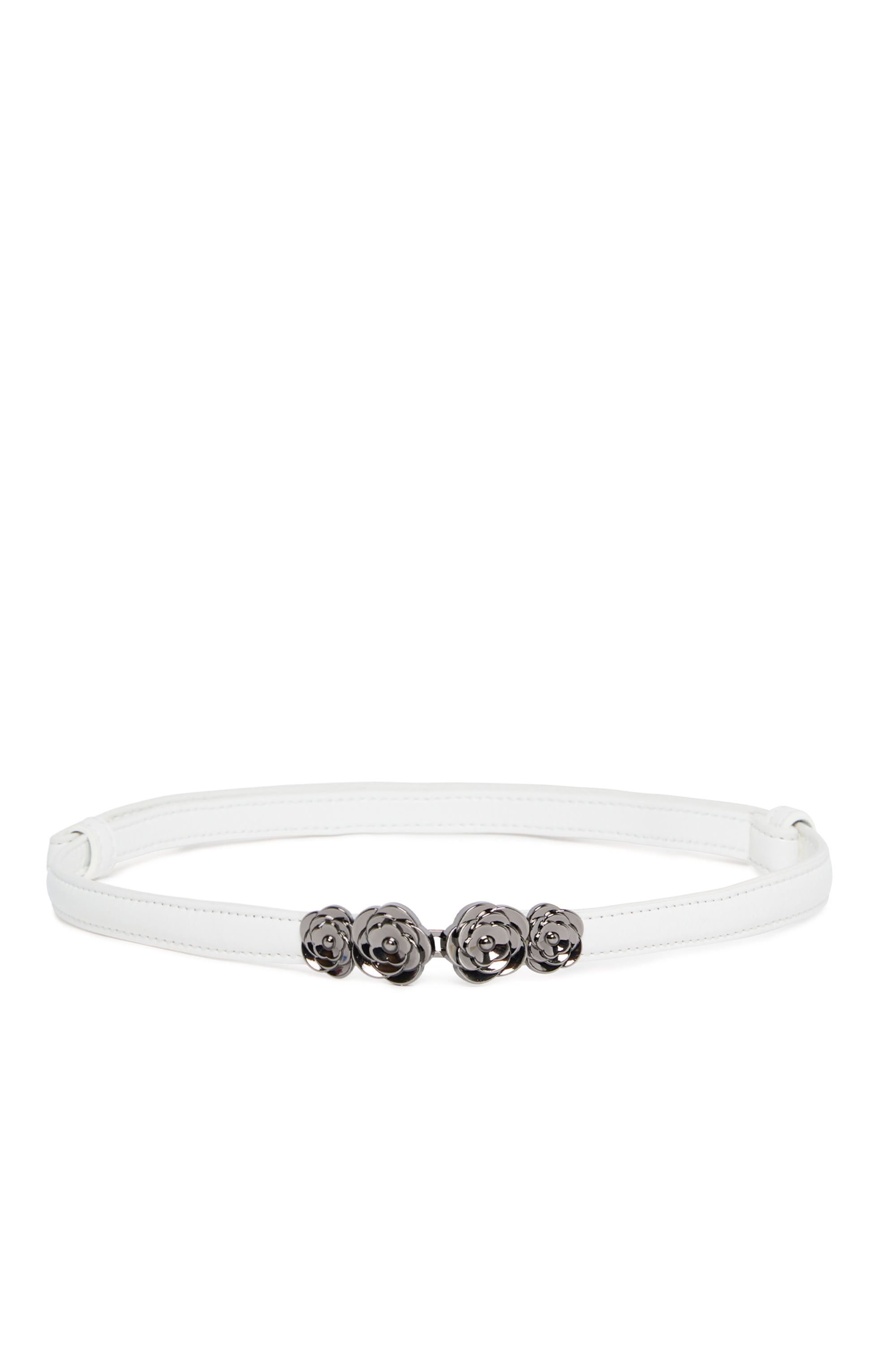 Metal buckle belt - White