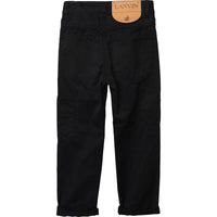 Pocket maxi trousers in linen blend - Bleu Amiral