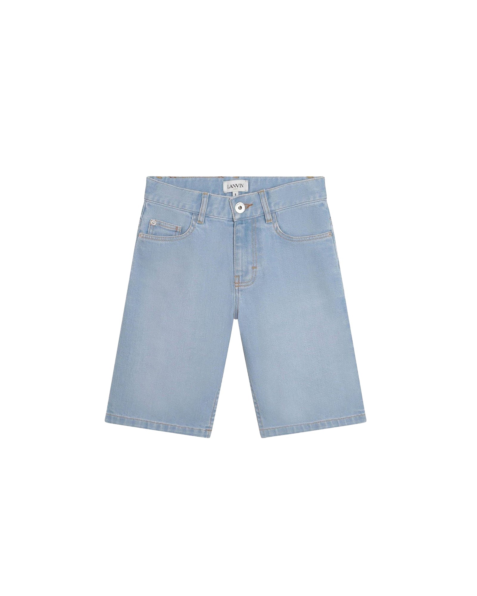 Short 5 poches en denim avec sigle surpiqué - Bleach