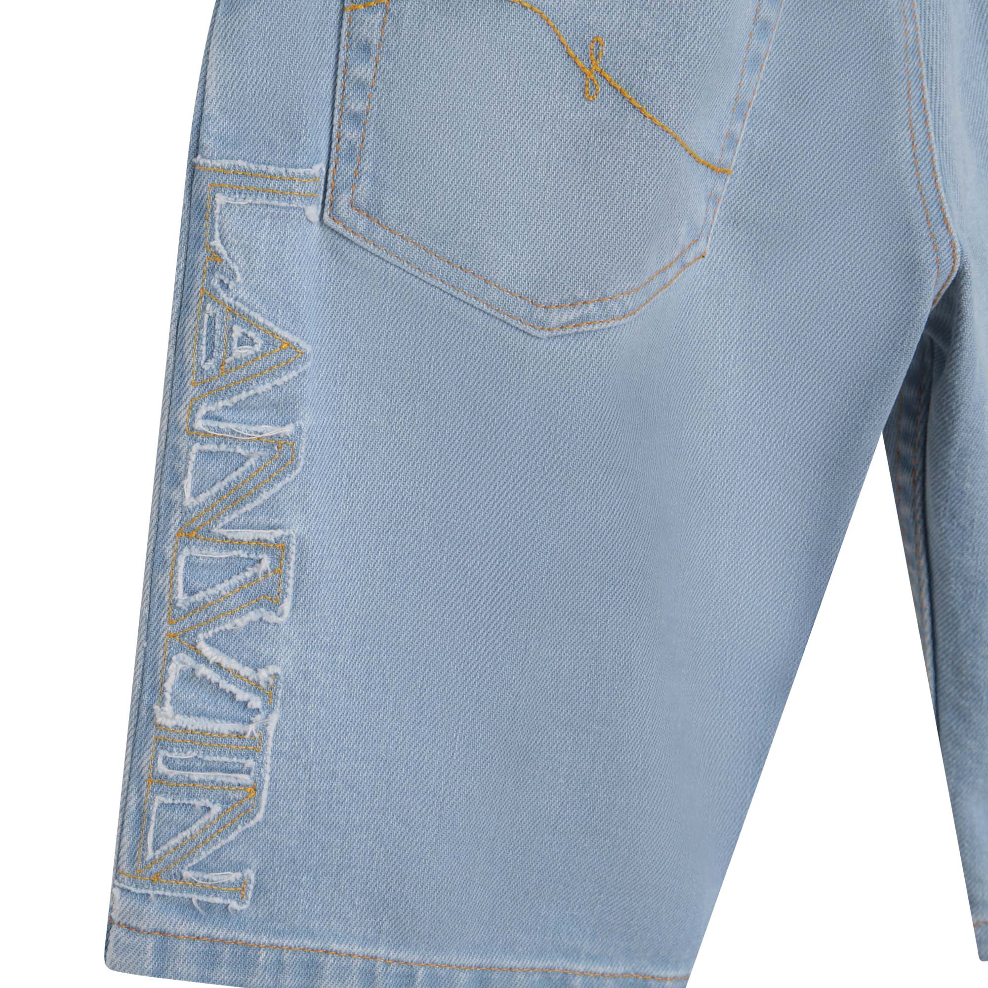 Short 5 poches en denim avec sigle surpiqué - Bleach