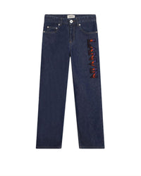 Cotton denim trousers - Denim blue