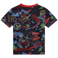 T-shirt façon néon - Marine rouge