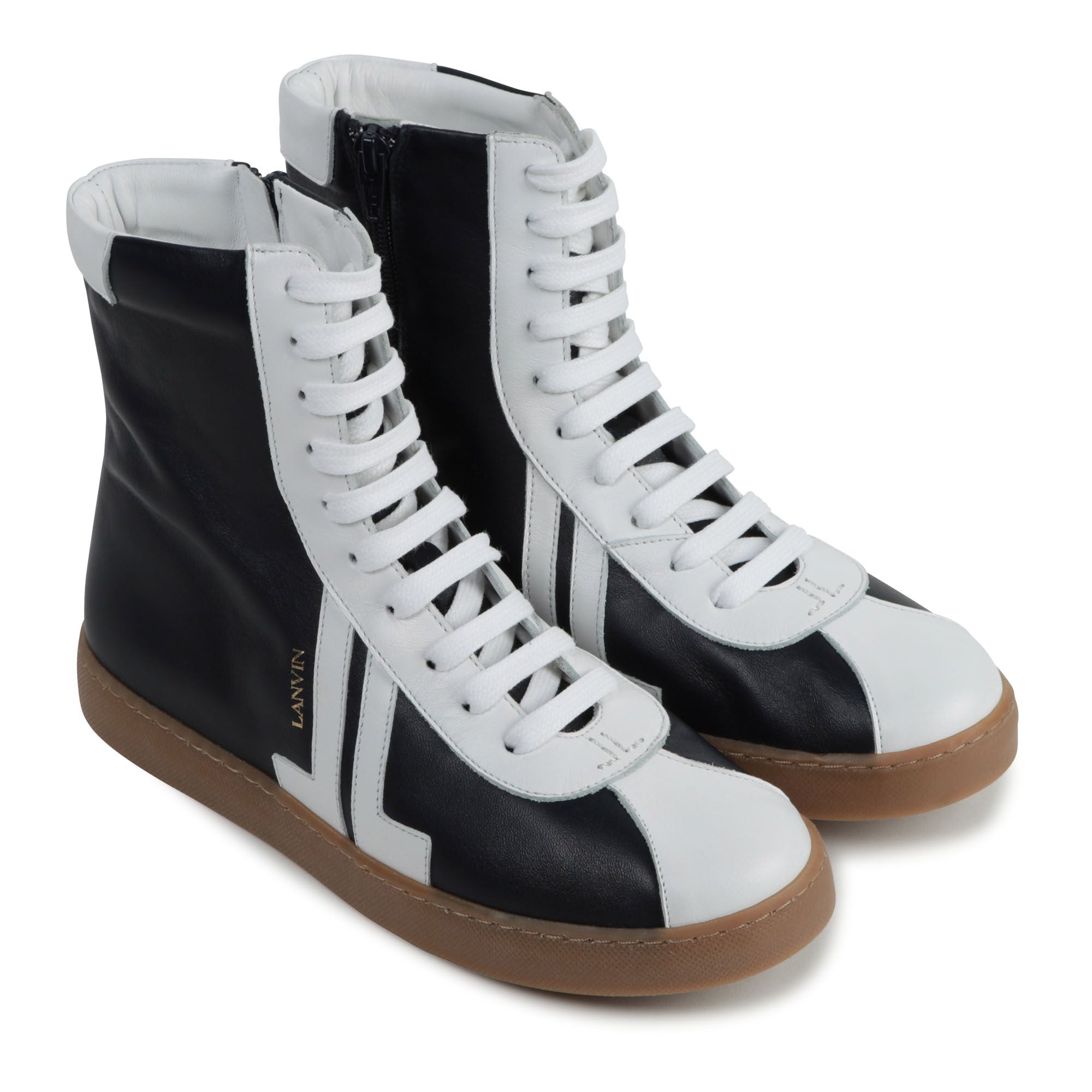 Mini-me high-top leather trainers - Cargo blue