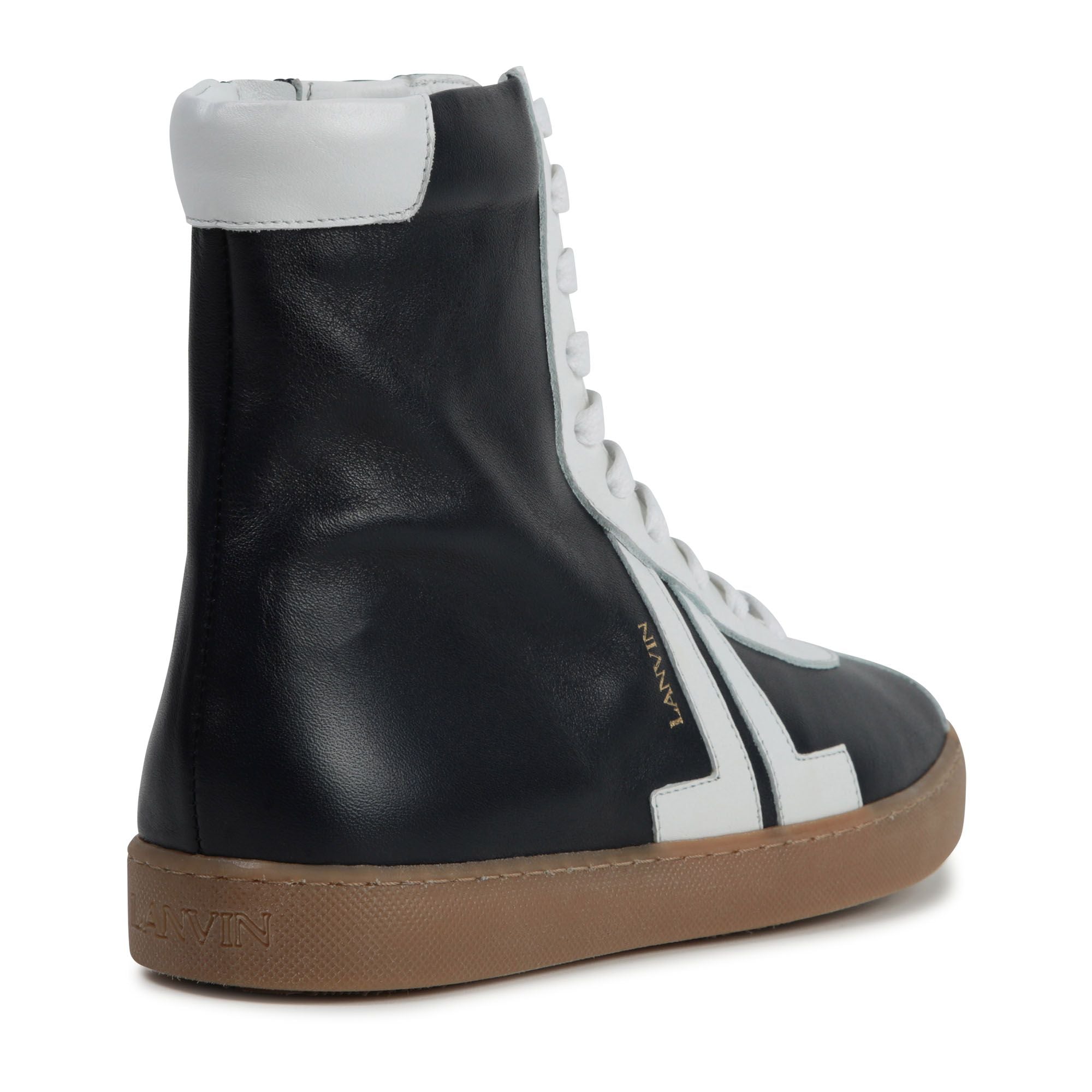 Mini-me high-top leather trainers - Cargo blue