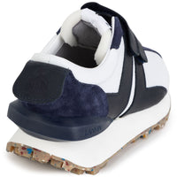Sneakers à scratch en cuir - Blanc Bleu