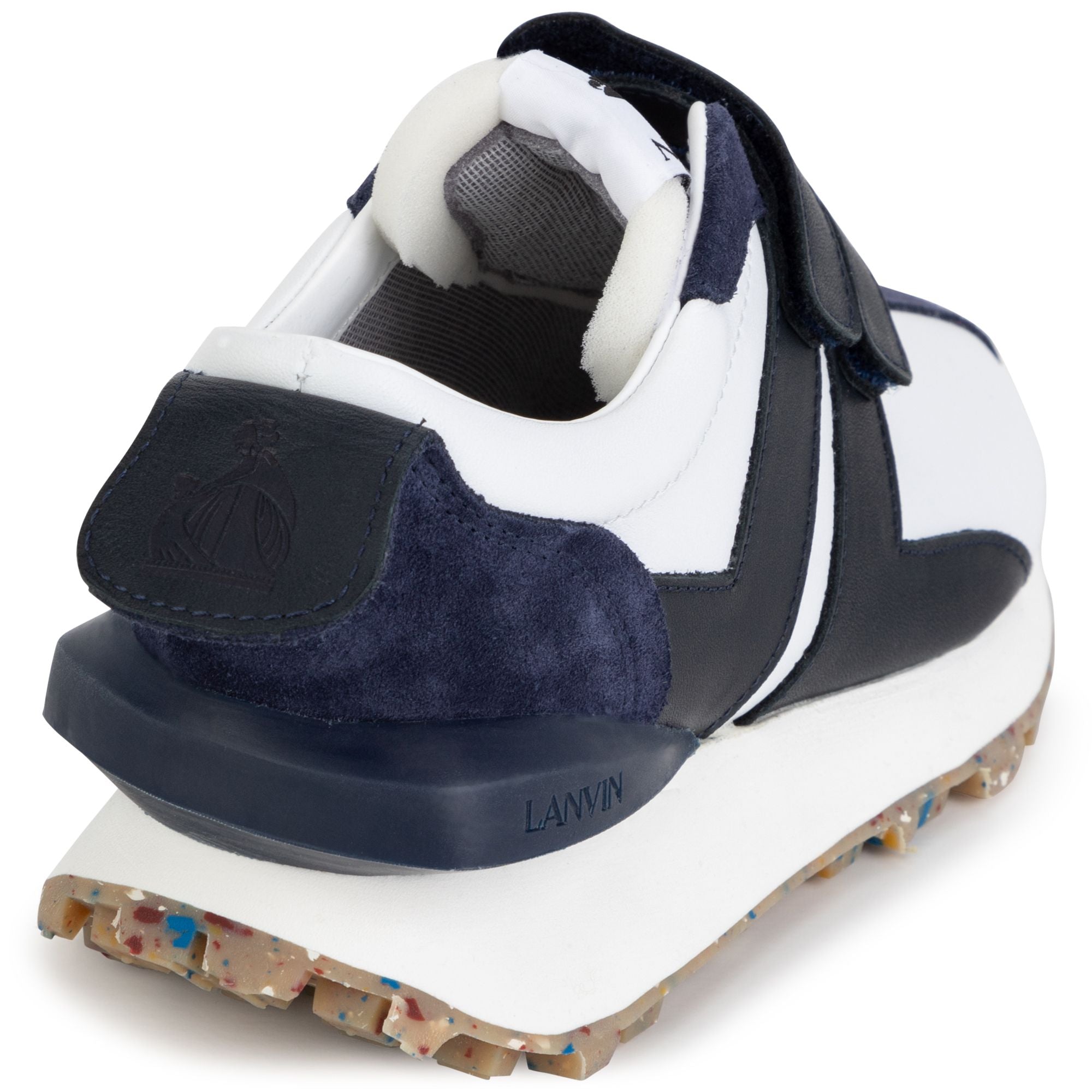 Sneakers à scratch en cuir - Blanc Bleu