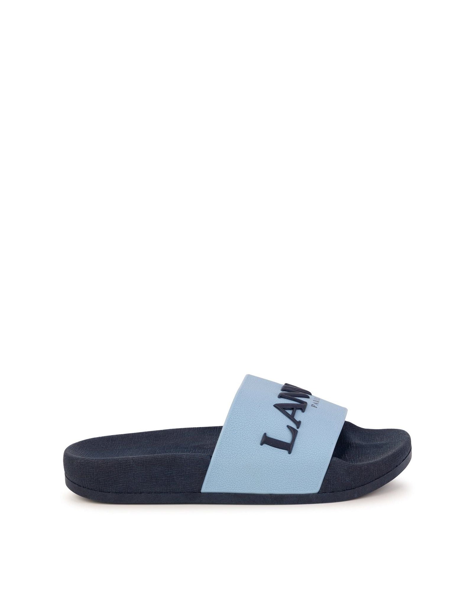 Bath mules with wide strap and logo - Admiral blue