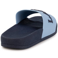 Bath mules with wide strap and logo - Admiral blue