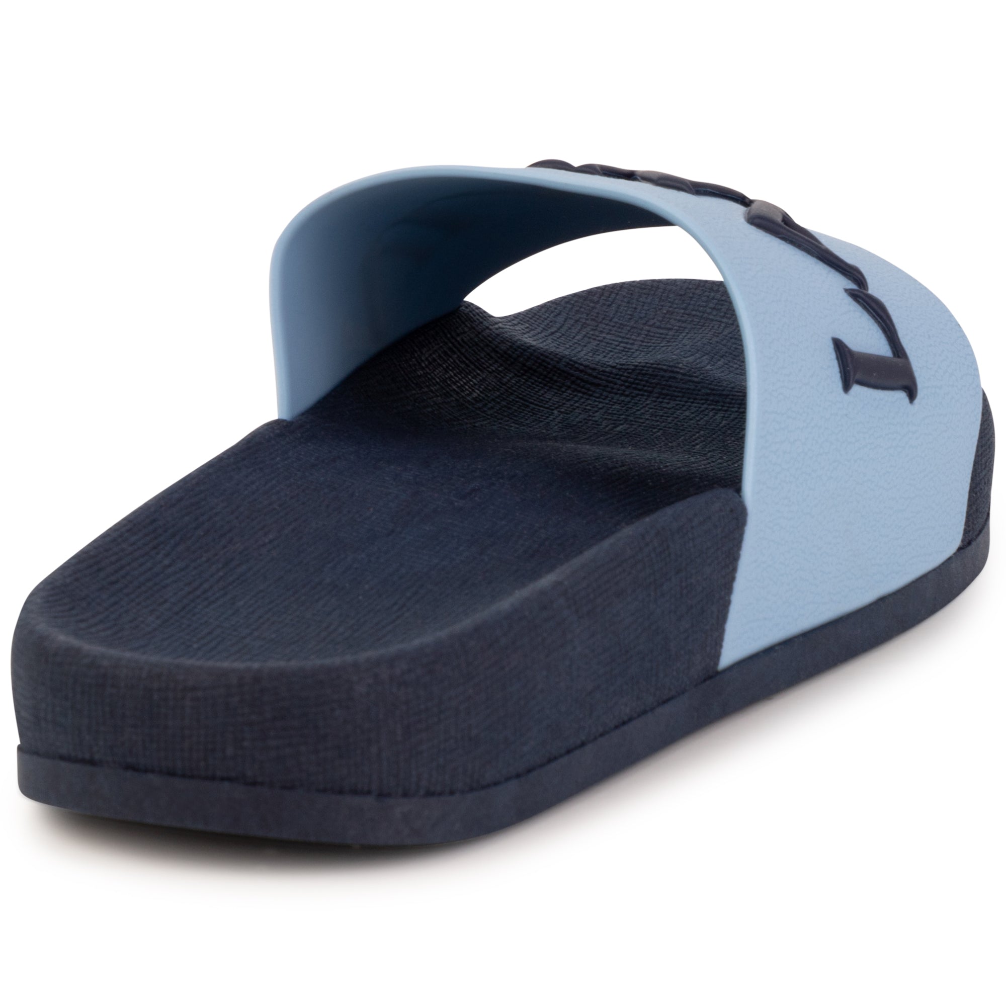 Bath mules with wide strap and logo - Admiral blue