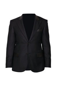 Veste de costume à empiècem en cachemire - Noir