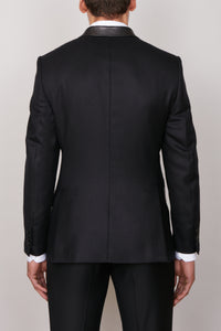Veste de costume à empiècem en cachemire - Noir