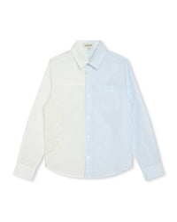Chemise à manches longues - Blanc Bleu