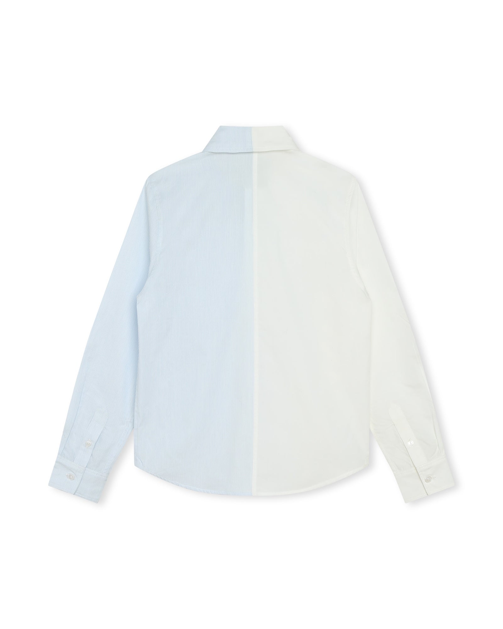 Chemise à manches longues - Blanc Bleu