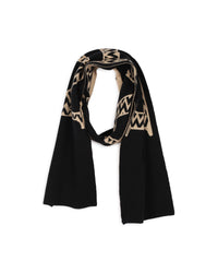 Bonnet echarpe en coton - Noir Beige