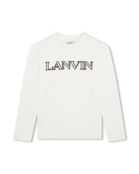 Long-sleeved T-shirt with logo illustrations in cotton - Off White