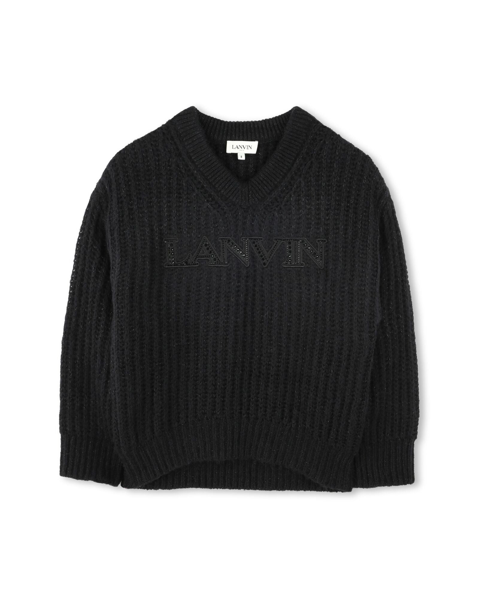Knitted V-neck jumper - Black