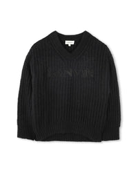 Pull tricot à col V - Black