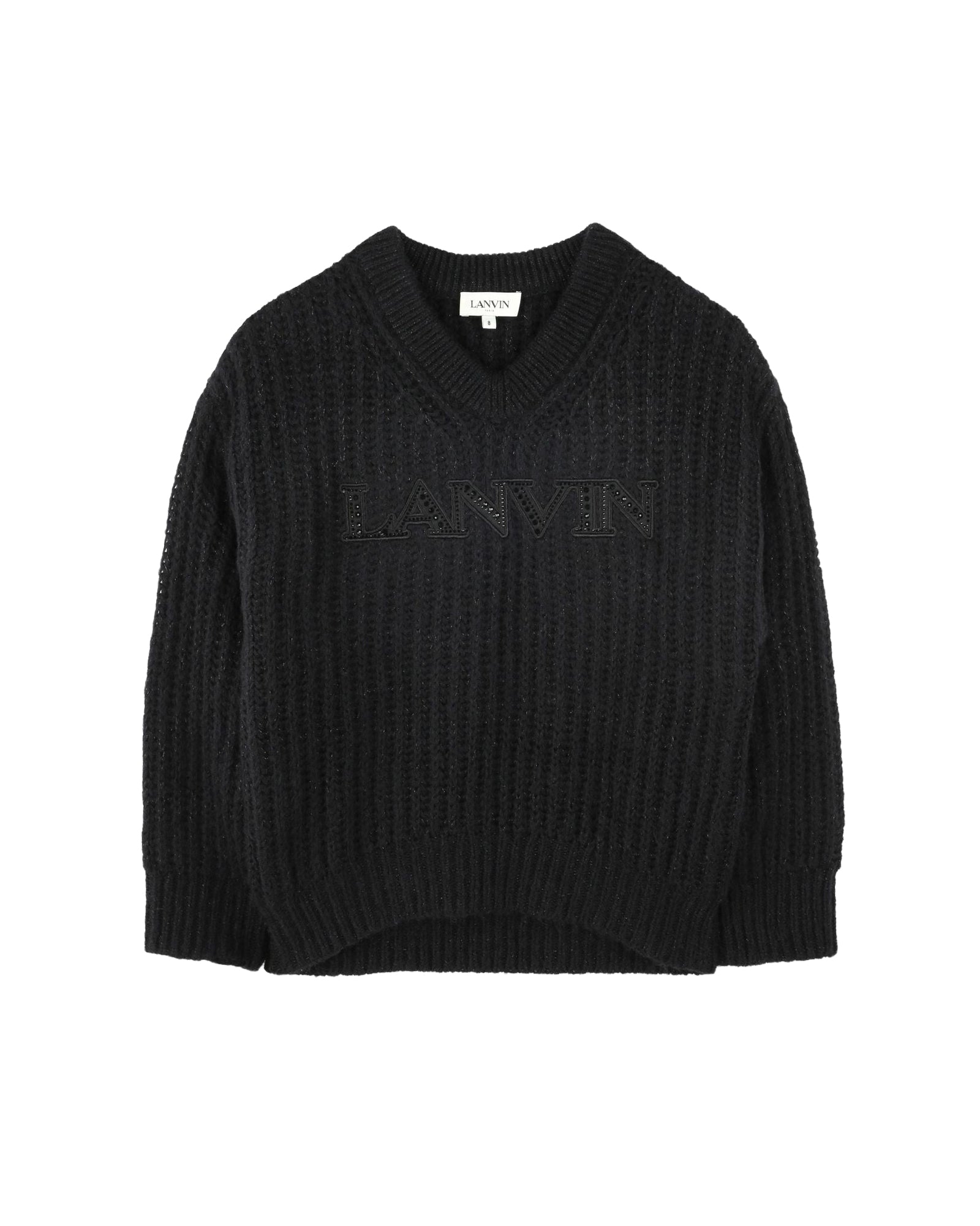 V-neck knitted jumper - Black